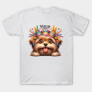 Puppy Love: Did You Say Cake? T-Shirt
